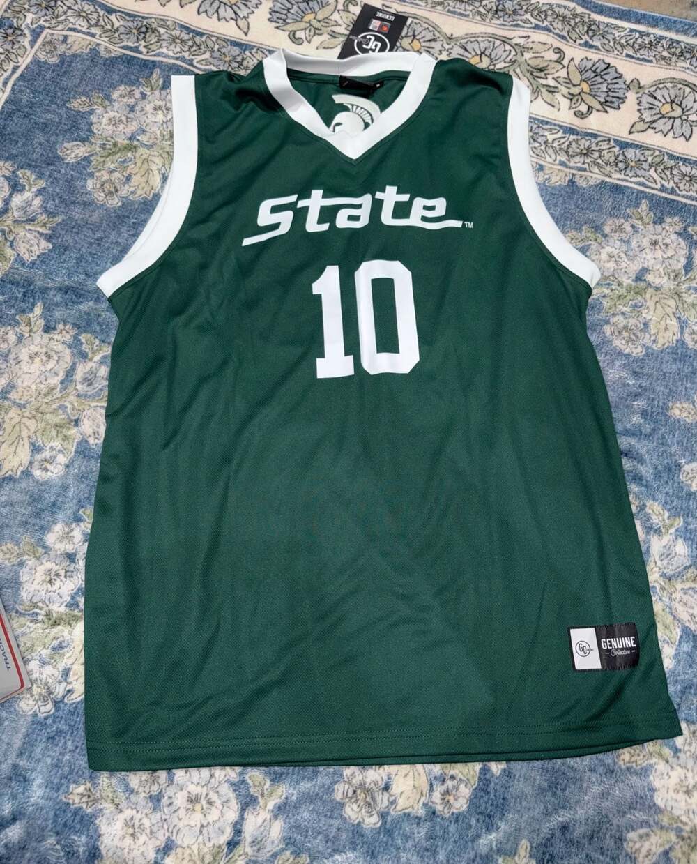 Genuine Collective Michigan State Spartans Robinson #10 Basketball Jersey Green